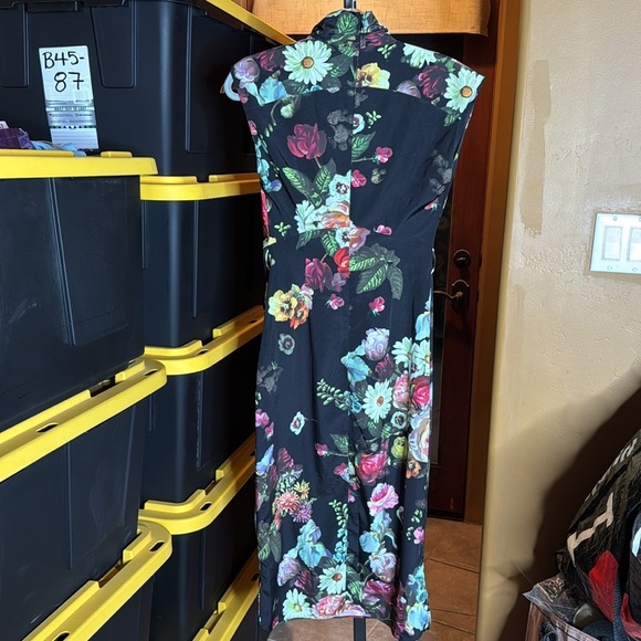 Ted Baker Robyne Oil Painting Floral Cowl Neck Midi Dress Size 1 / US 4 - Picture 15 of 15